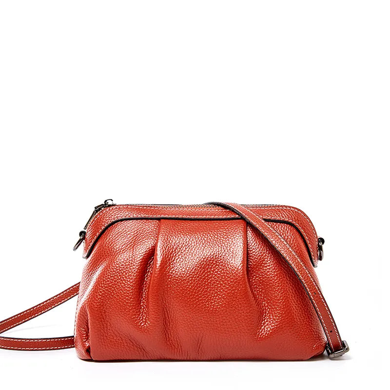 Women Messenger 100% Leather Small Hobos Bags Daily Casual Shoulder Bag