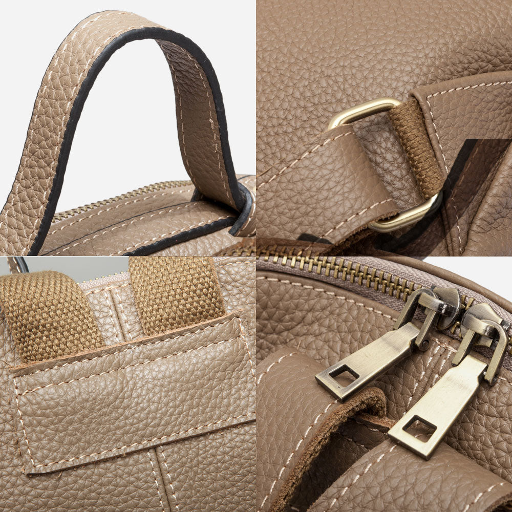 Zency Simple Women Genuine Leather Backpack Travel Knapsack High Quality Soft Calfskin Satchel