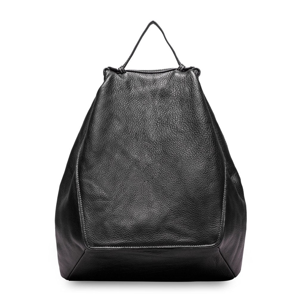 Zency Simple Women Genuine Leather Backpack Travel Knapsack High Quality Soft Calfskin Satchel