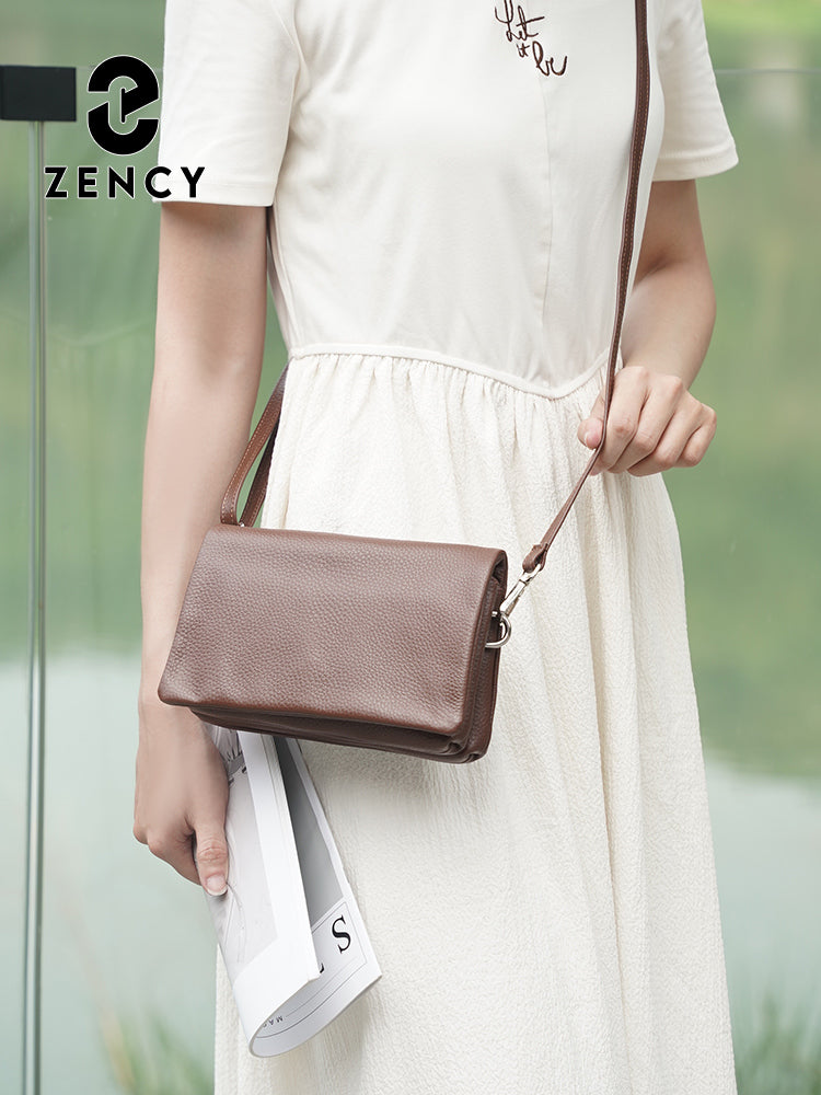 Zency Women's Bag Genuine Leather Shoulder Crossbody Versatile Commuting Bag