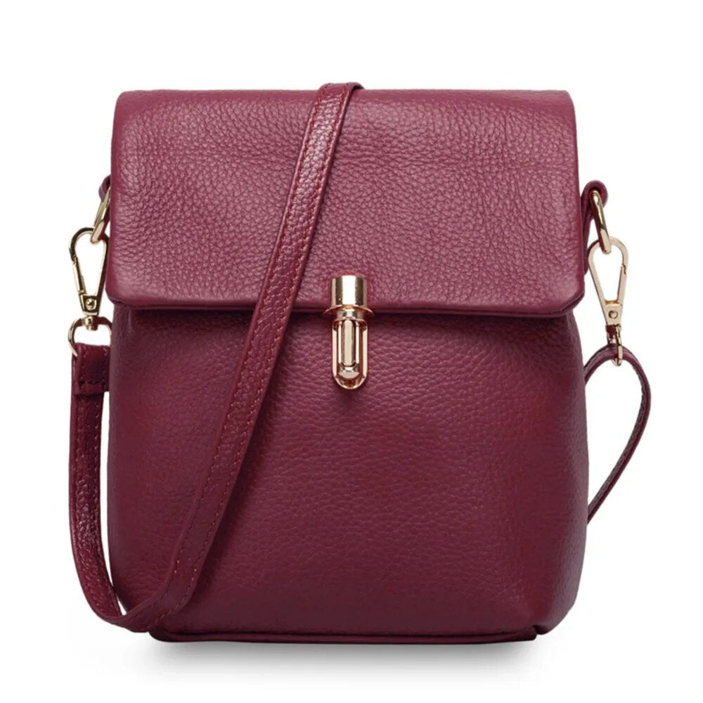 Genuine Leather Fashion Women Messenger Bag Phone Purse