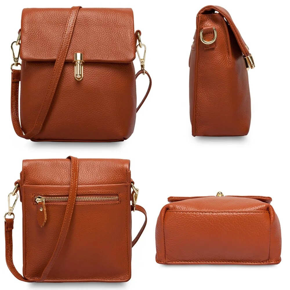 Genuine Leather Fashion Women Messenger Bag Phone Purse